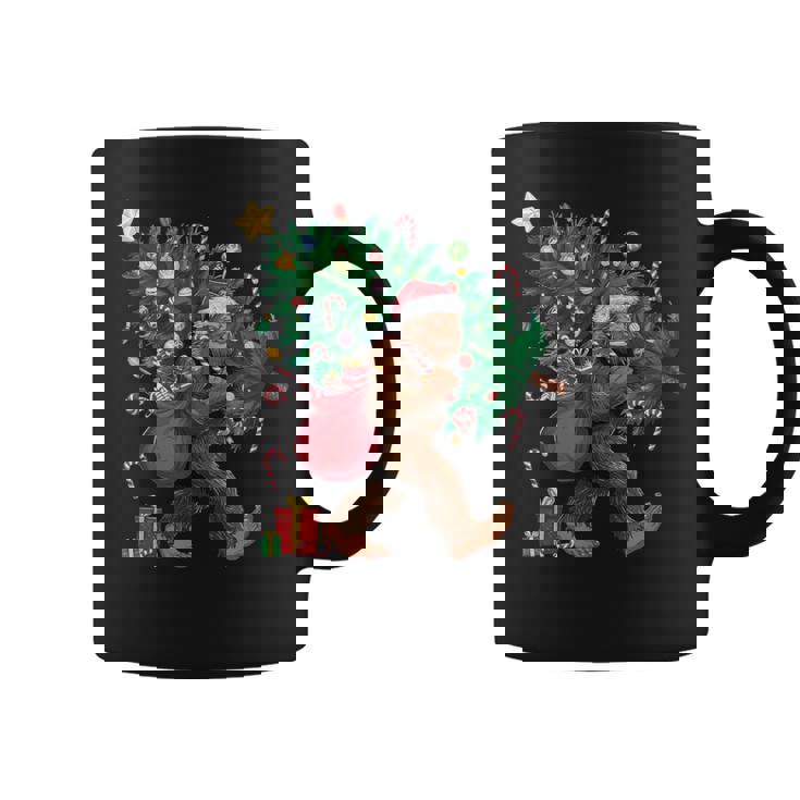 Bigfoot Santa Christmas Tree Lights Xmas Boys Sasquatch Coffee Mug