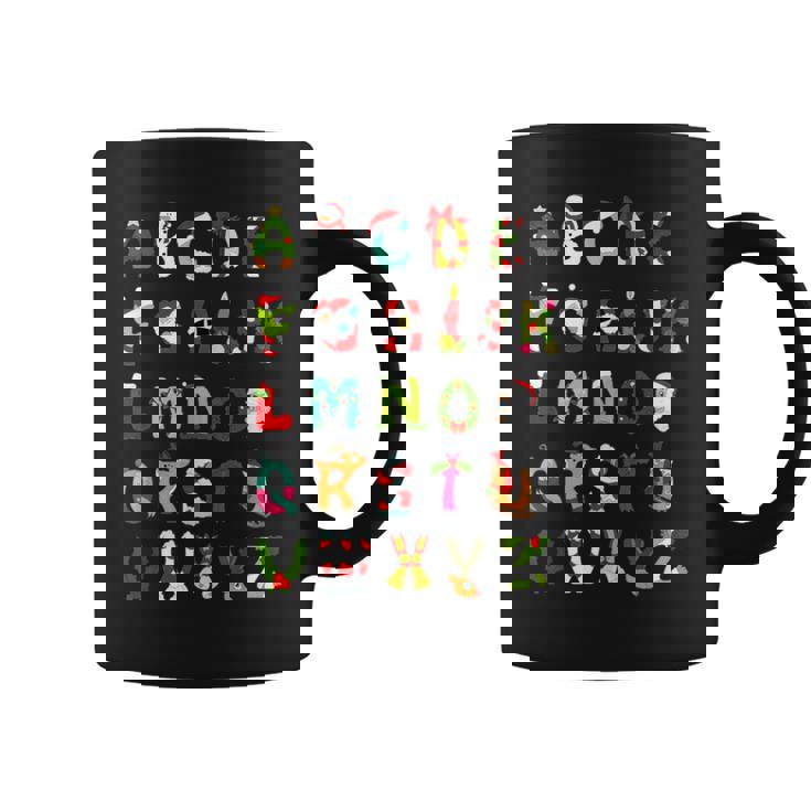 Christmas Alphabet Abc Cute Xmas Prek Teacher Women Coffee Mug