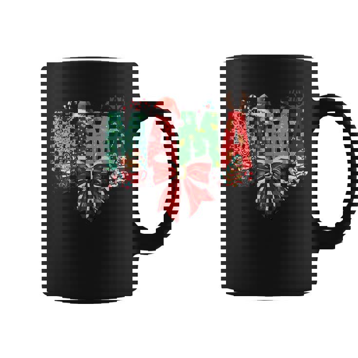 Christmas Mama Coquette Bow Mama Claus Christmas Tree Cake Coffee Mug