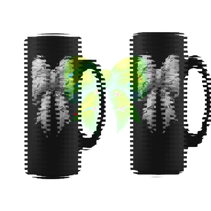 Coquette Christmas Bow Girl Holiday Ribbon Tree Lights Coffee Mug