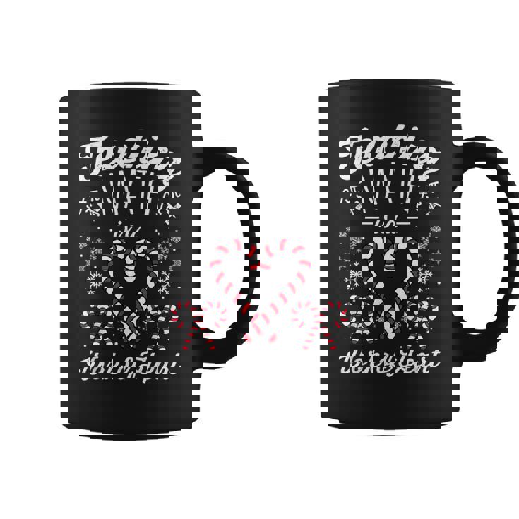 Christmas Candy Cane Work Of Heart Math Teacher Coffee Mug