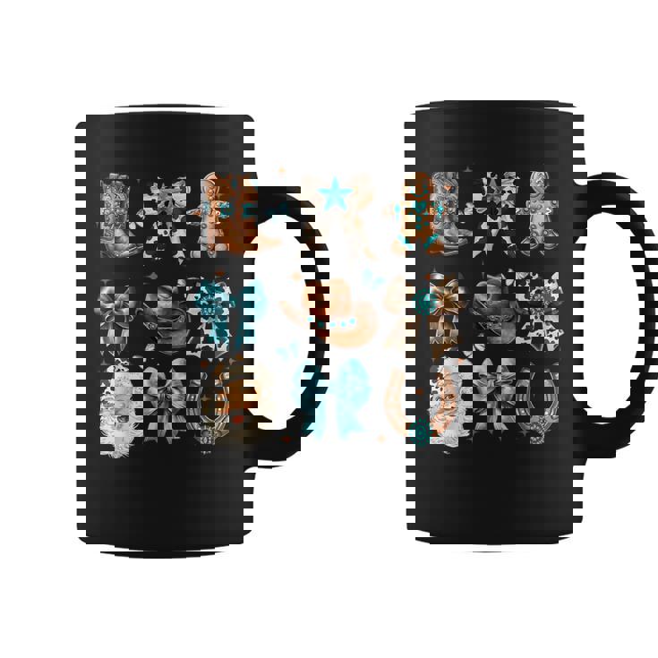 Howdy Christmas Coquette Bow Santa Cowboy Western Christmas Coffee Mug