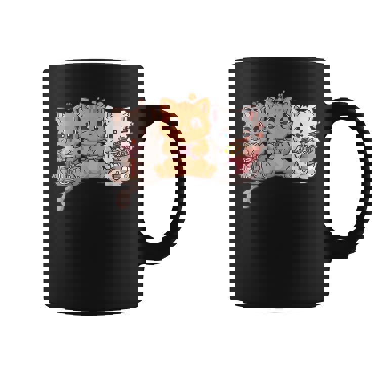 Kawaii Gamer Gaming Cat Boba Cat Bubble Tea Ramen Cats Coffee Mug