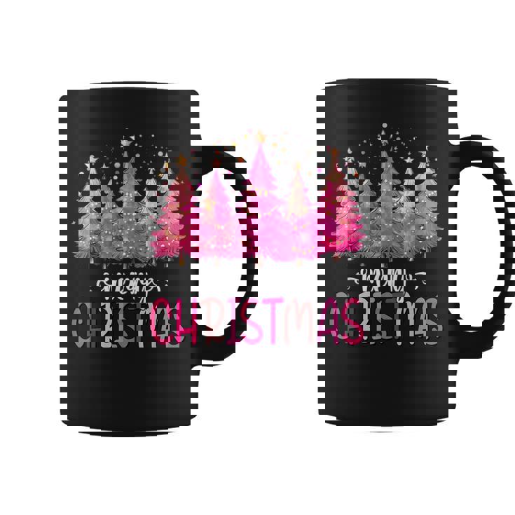 Merry And Bright Pink Christmas Tree Pink Christmas Tree Coffee Mug