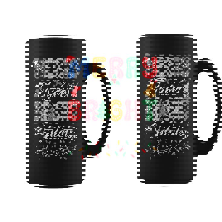 Merry Teacher Bright Student Teacher Xmas Holiday Men Coffee Mug