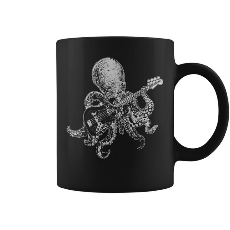 Octopus Playing Bass Guitar For Dad Octopus Lover Coffee Mug