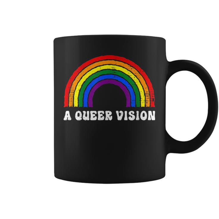 A Queer Vision Rainbow Gender Neutral Pride Androgyny Graphic Print Coffee Mug