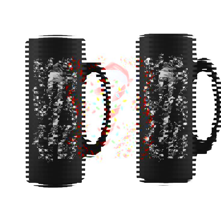 Red And White Candy Cane Santa Christmas Xmas Lights Coffee Mug