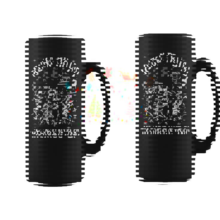Rockin-Around The Emergency Room Skeleton Er Nurse Xmas Coffee Mug
