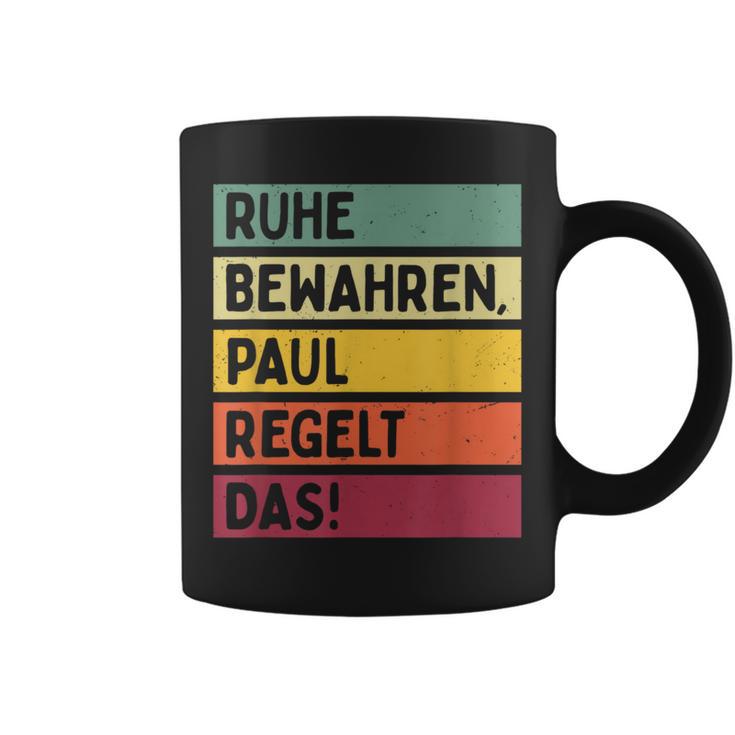 Ruhe Bewahren Paul Regelt Das Spruch In Retro Colours Tassen