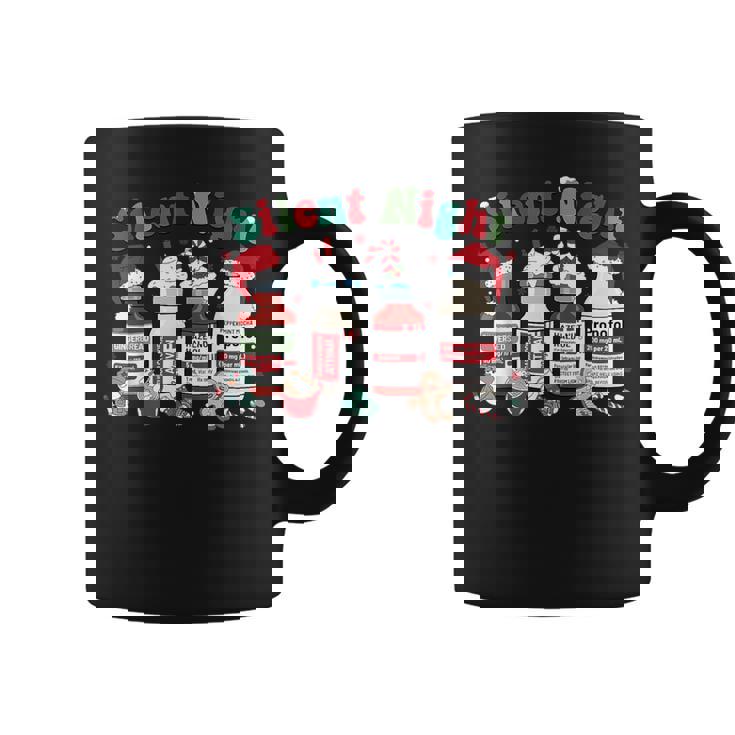 Silent Night Merry Christmas Nurse Pills Pharmacist Pharmacy Coffee Mug