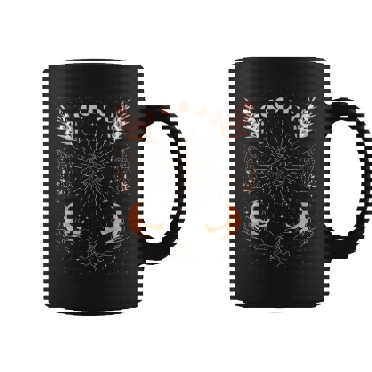 Witch Aesthetic Moon Phases Cosmic Stars Crystals & Snakes Graphic Print Coffee Mug
