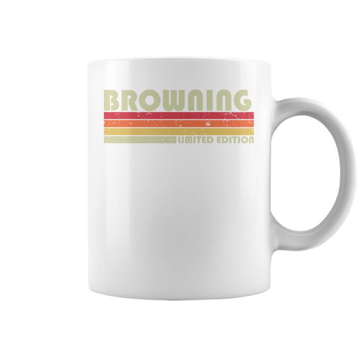 Browning Last Name Retrointage 80S Birthday Tassen