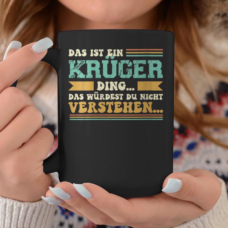 Damen Das Ist Ein Krüger Ding Spruch Für Familie Krüger Mit-Ausschnitt Tassen Lustige Geschenke