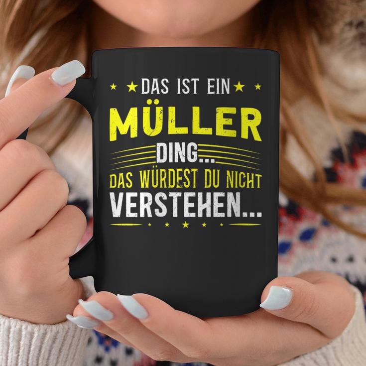 Damen Das Ist Ein Müller Ding Spruch Für Familie Müller Mit-Ausschnitt Tassen Lustige Geschenke