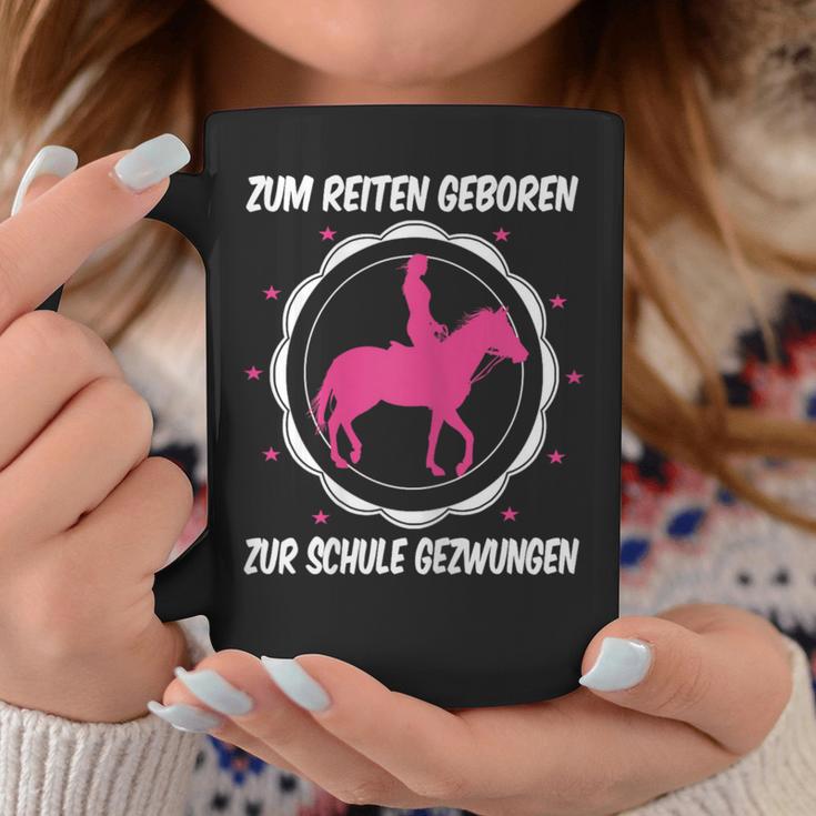 Horse Zum Reiten Geboren Zur Schule Zwzwungen German L Tassen Lustige Geschenke