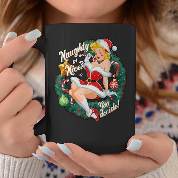 Naughty Or Nice Du Entscheide Pinup Tassen Lustige Geschenke