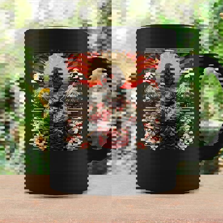 Art Japonaisintage Coucher De Soleil Montagne Floral Geisha Tasse Idées cadeaux