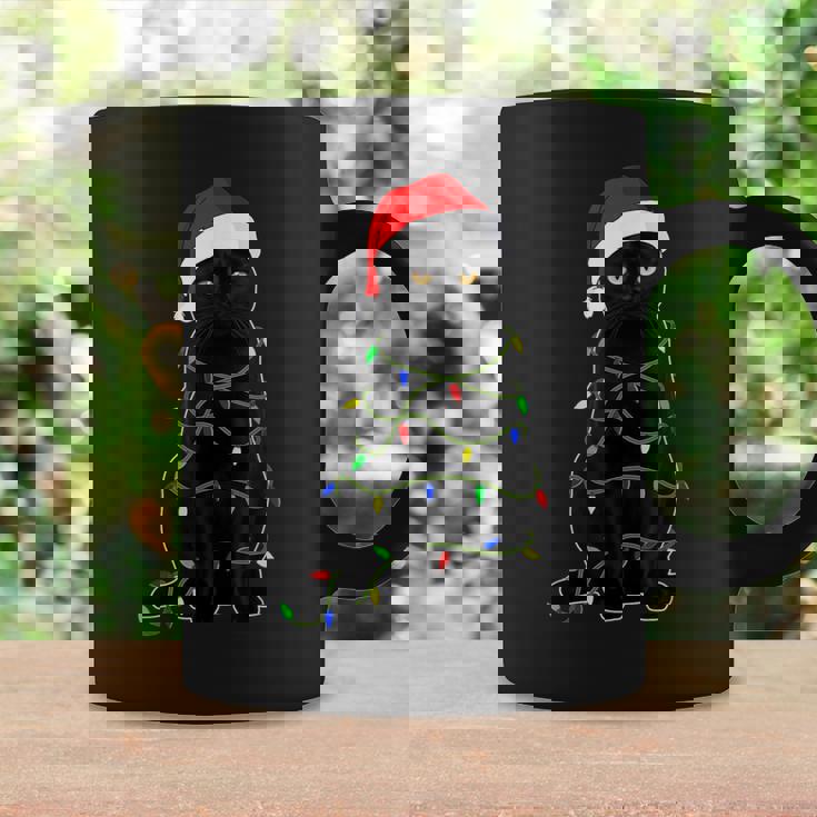 Black Cat Santa Christmas Family Matching Pajamas Xmas Coffee Mug Gifts ideas