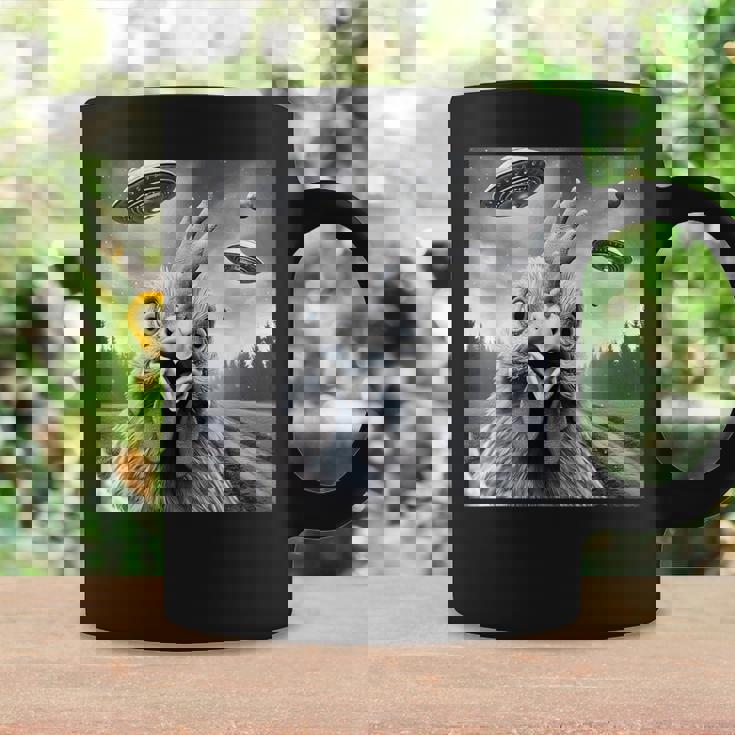 Chicken Rooster Graphic Selfie With Ufos Weird Aliens Coffee Mug Gifts ideas