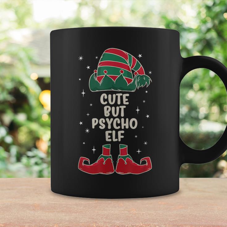 Cute But Psycho Elf Lustiges Elfenoutfit Für Elfenfans Tassen Geschenkideen