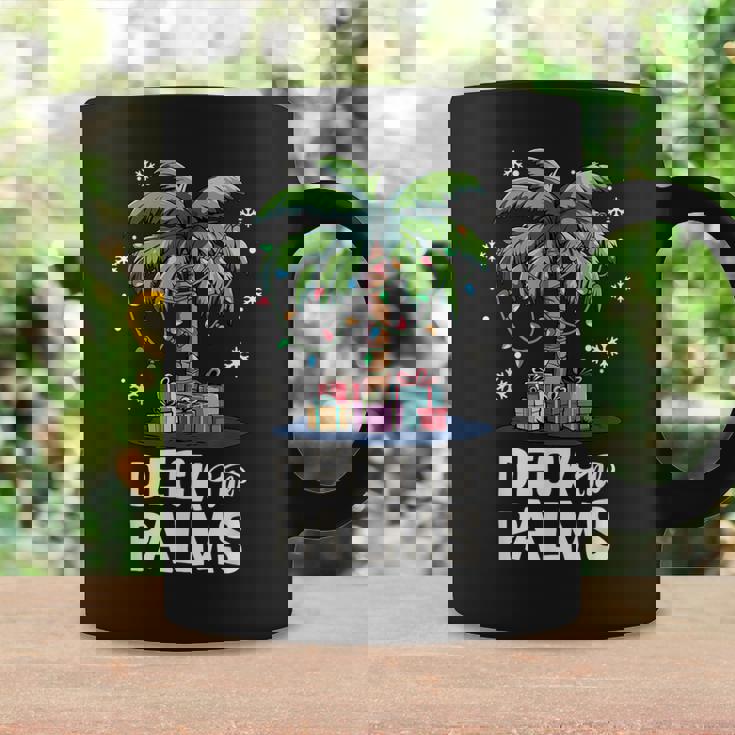 Deck The Palms Family Vacation Tropical Palm Tree Christmas Coffee Mug Gifts ideas