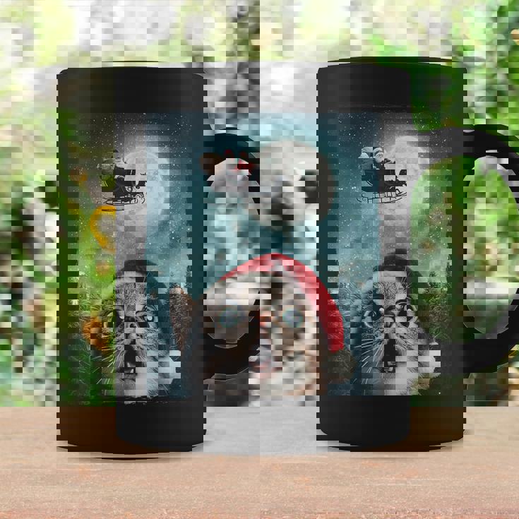 Cat Selfie Santa Moon Xmas Christmas Coffee Mug Gifts ideas