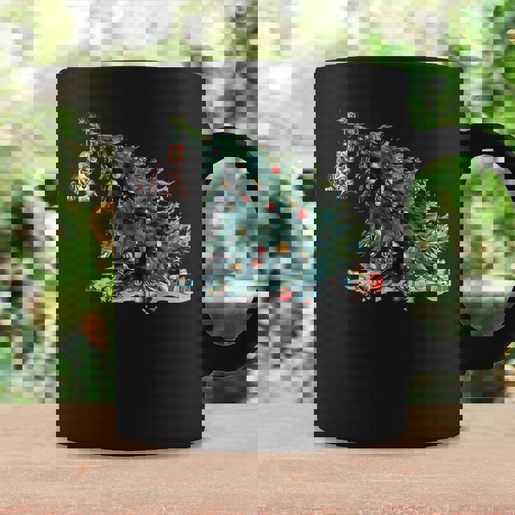 Meowy Cat Pushing Christmas Tree Cats Xmas Pajamas Coffee Mug Gifts ideas