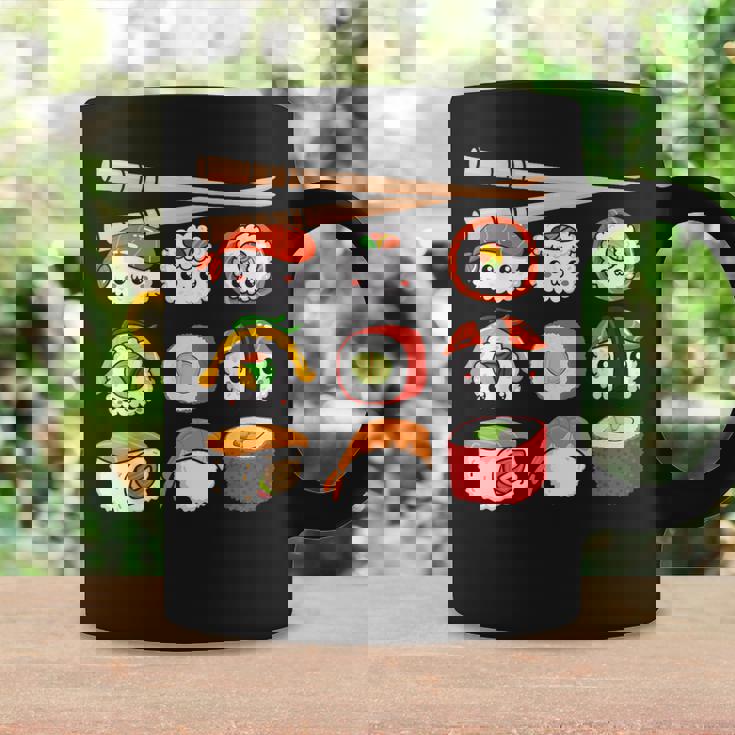Happy Sushi Anime Kawaii Set For Japanese Food Lovers Coffee Mug Gifts ideas