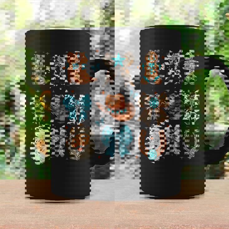 Howdy Christmas Coquette Bow Santa Cowboy Western Christmas Coffee Mug Gifts ideas