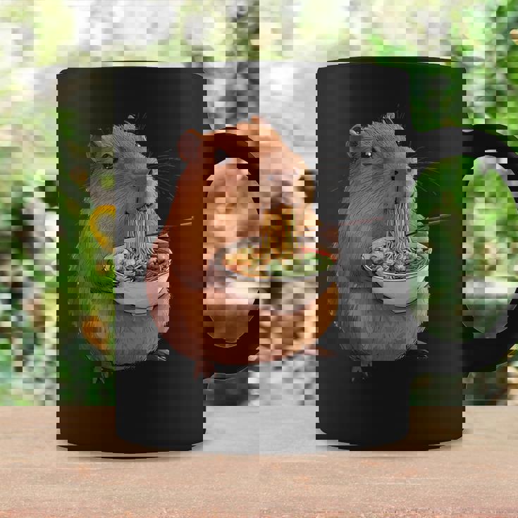 Kawaii Capybara Eating Ramen Noodles Anime Japanese Coffee Mug Gifts ideas