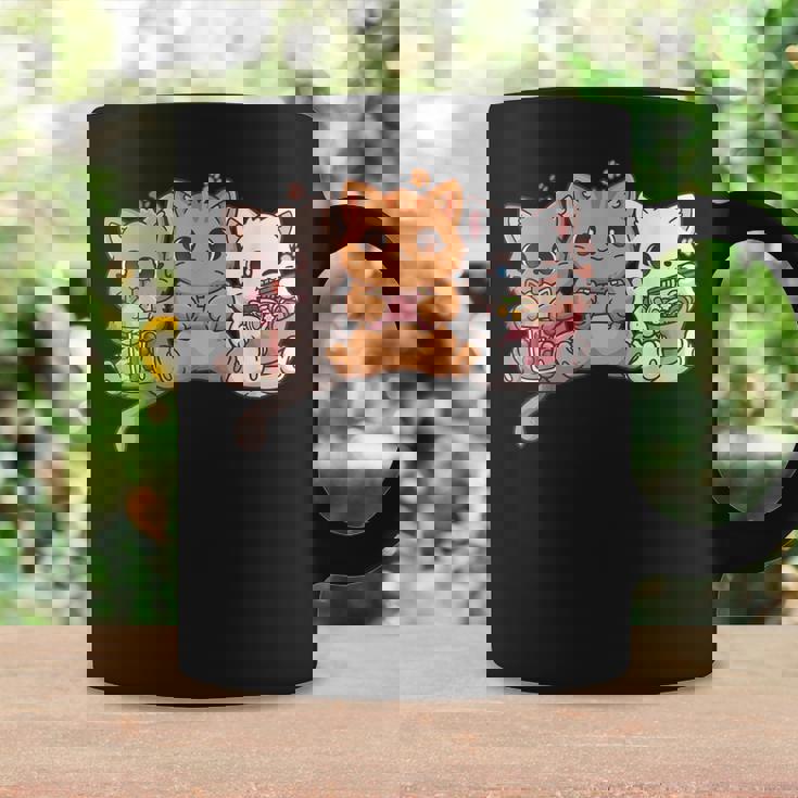Kawaii Gamer Gaming Cat Boba Cat Bubble Tea Ramen Cats Coffee Mug Gifts ideas