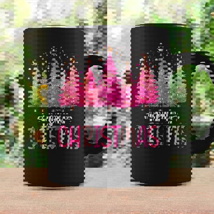 Merry And Bright Pink Christmas Tree Pink Christmas Tree Coffee Mug Gifts ideas