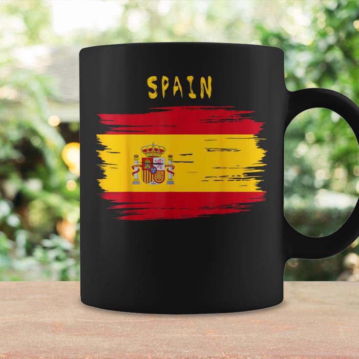 Spain Flag Brush Stroke Style Tassen Geschenkideen