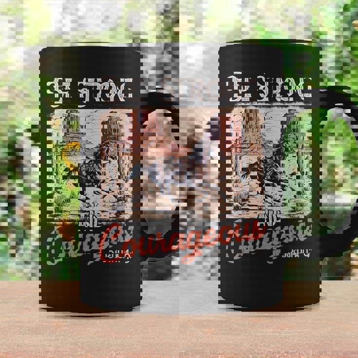 Be Strong And Courageous Horse Western Christian Cowgirl Coffee Mug Gifts ideas