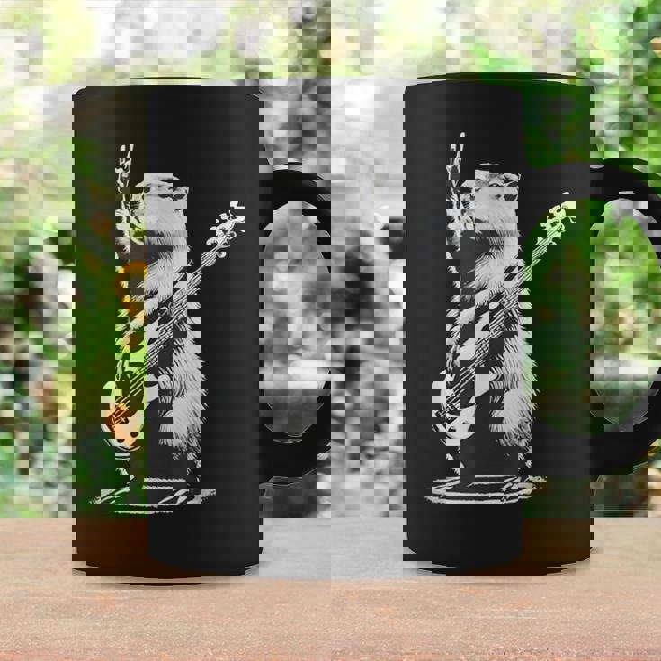 Vintage Capybara Playing Guitar Retro Capybara Rock Music Coffee Mug Gifts ideas