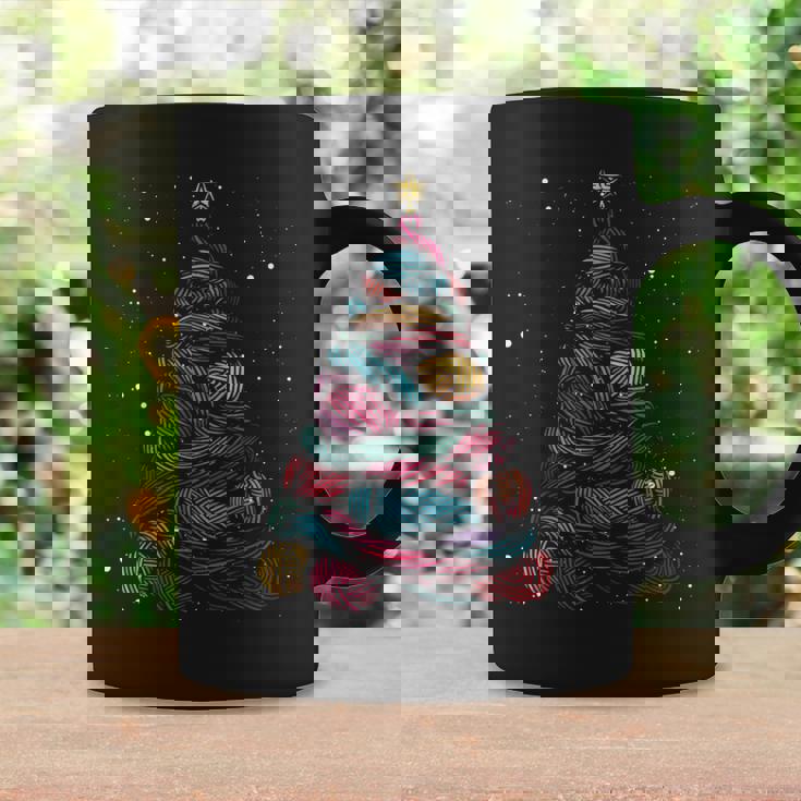 Yarn Christmas Tree Crochet Knitting Xmas Coffee Mug Gifts ideas