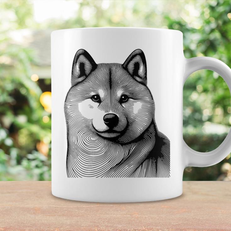 Dog Fingerprint Shiba Inu Dad Mom Gray Tassen Geschenkideen