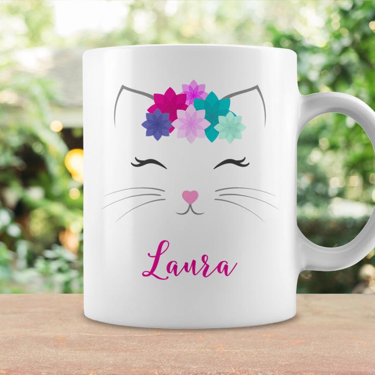 Laura Name Colourful Kitten Cat Laura Tassen Geschenkideen