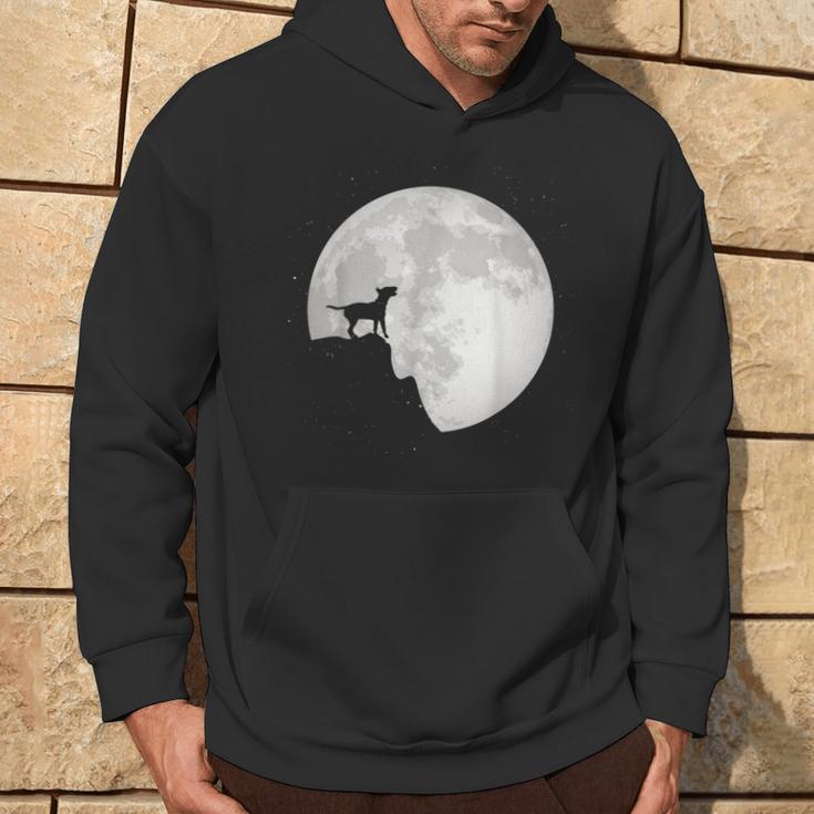 Bull Terrier Dog Portrait Dog Portrait Moon Kapuzenpullover Lebensstil