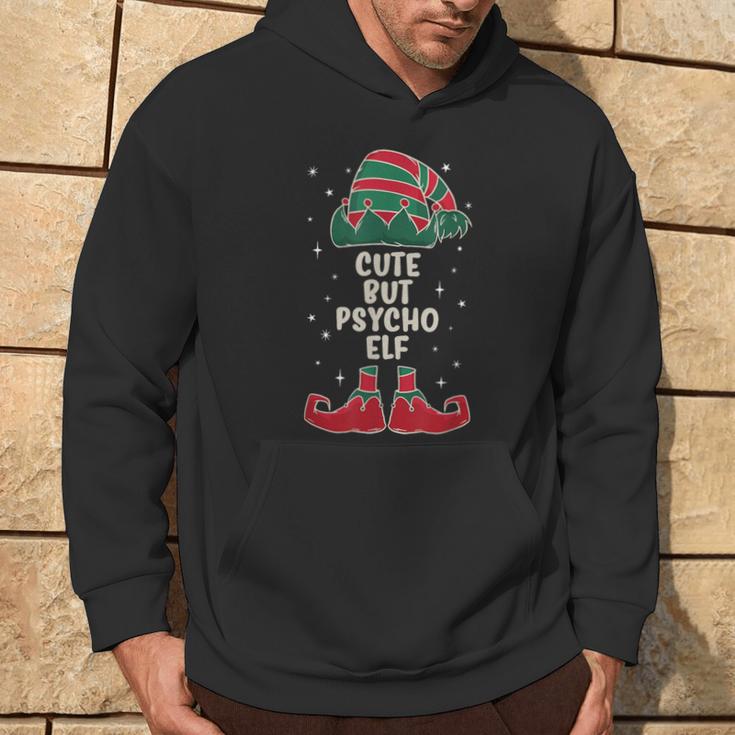 Cute But Psycho Elf Lustiges Elfenoutfit Für Elfenfans Kapuzenpullover Lebensstil