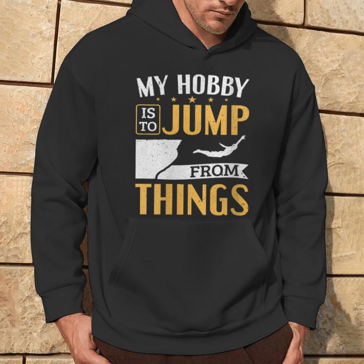 Damen Cliff Jump Mein Hobby Iston Dingen Zu Springen Klippenspringen Mit-Ausschnitt Kapuzenpullover Lebensstil