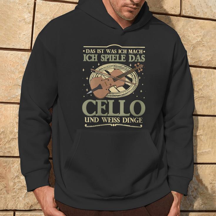 Damen Das Ist Was Ich Mach Ich Spiele Das Cello Und Weiss Dinge Mit-Ausschnitt Kapuzenpullover Lebensstil