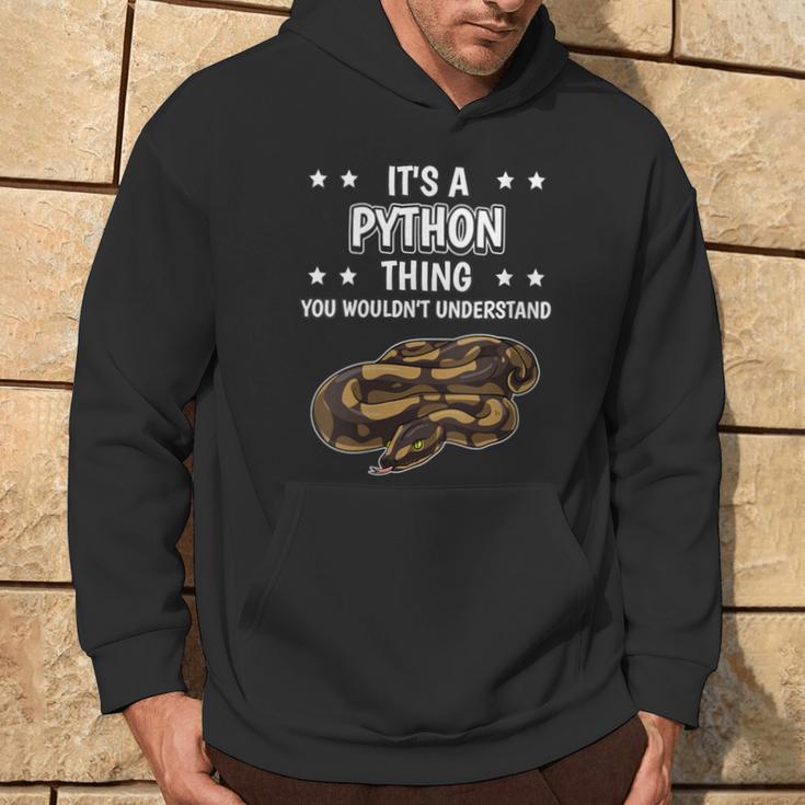 Damen Ist So Ein Python Ding Lustiger Spruch Pythons Mit-Ausschnitt Kapuzenpullover Lebensstil