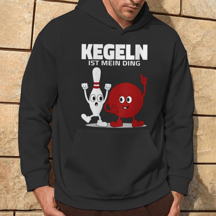 Damen Lustige Kugel & Kegel I Kegeln I Kegeln Ist Mein Ding Mit-Ausschnitt Kapuzenpullover Lebensstil