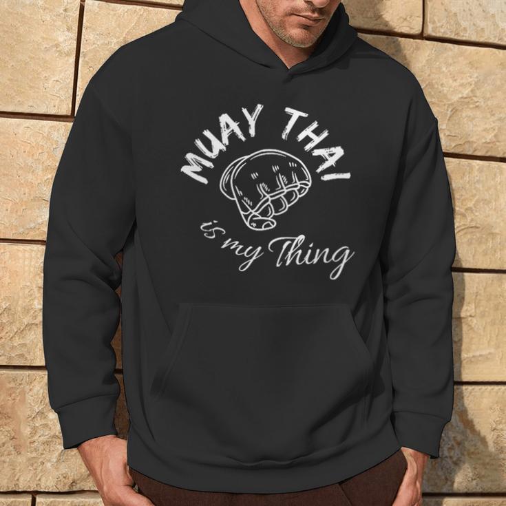 Damen Muay Thai Ist Mein Ding Mit-Ausschnitt Kapuzenpullover Lebensstil