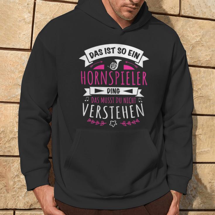 Damen Musiker Hornspieler Das Ist So Ein Horn Ding Kapuzenpullover Lebensstil