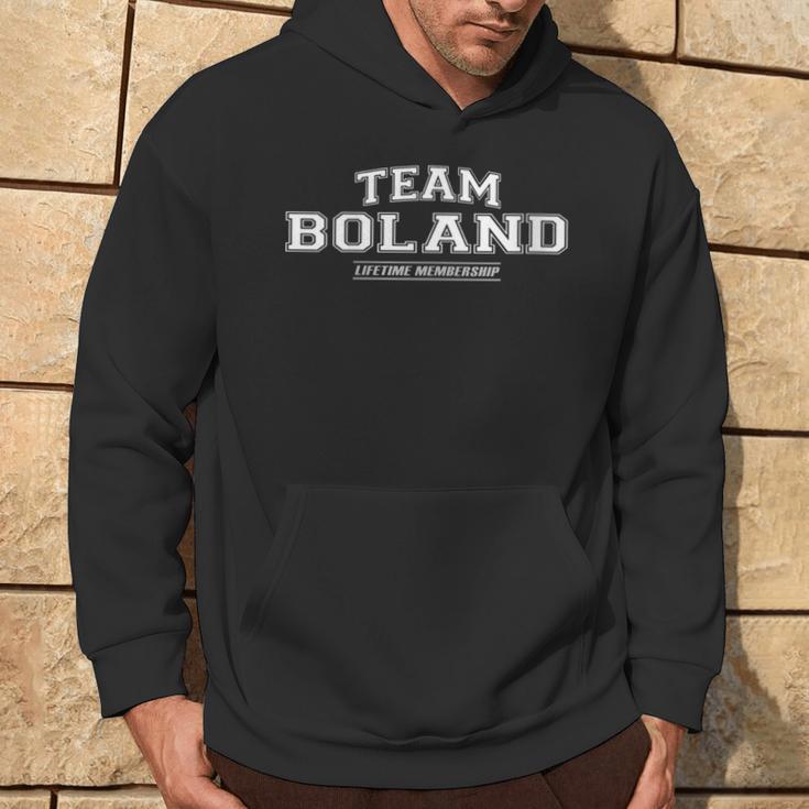 Damen Team Boland Stolzer Familienname Nachname Geschenk Mit-Ausschnitt Kapuzenpullover Lebensstil