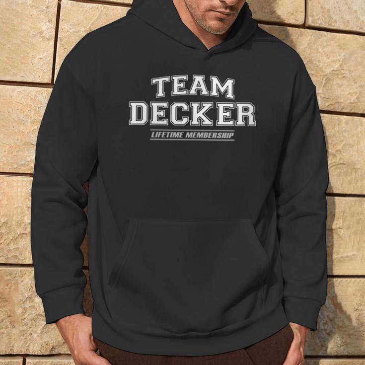 Damen Team Decker Stolzer Familienname Nachname Geschenk Mit-Ausschnitt Kapuzenpullover Lebensstil