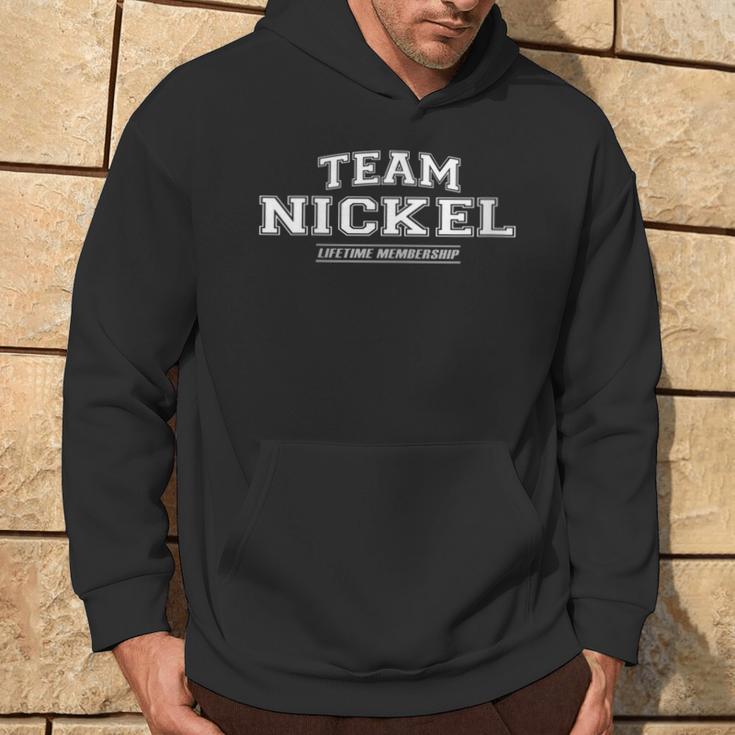 Damen Team Nickel Stolzer Familienname Nachname Geschenk Mit-Ausschnitt Kapuzenpullover Lebensstil